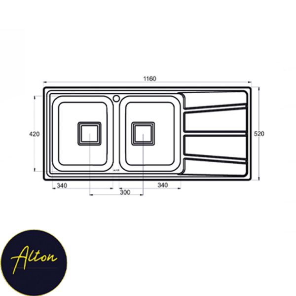 سینک ظرفشویی آلتون ST-۱۱۶۱ L